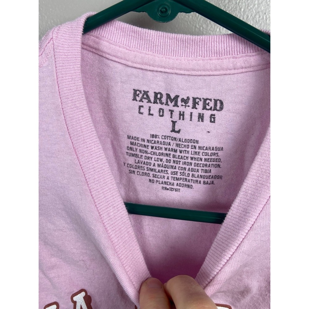 Farm Fed Clothing Am I The Drama Highland Cow Floral Pink Graphic Tee Large - Picture 3 of 4